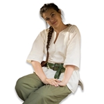 Odin Medieval Cotton Shirt – Loose-Fit V-Neck LARP Tunic