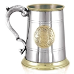 St. George Handle With Celtic Design One Pint Pewter Tankard