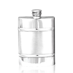 Plain Satin Band Pewter Flask 4 Ounces
