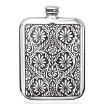 Victoria Leaves Pewter Flask 6 Ounces