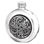 Round Kells Pewter Flask 4 Ounces