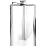Plain Captive Top Pewter Flask 8 Ounces