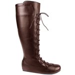 Men’s Brown Knee-High Renaissance Lace-Up Costume Boots