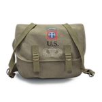U.S. WWII 82nd Airborne M1936 Musette Field Bag Reproduction – Dark OD with Shoulder Strap
