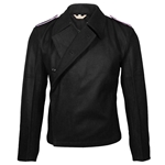 WWII German Army Black Panzer Wrap Tunic – Wool Reproduction with Pink-Piped Shoulder Boards