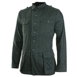 WWII German M42 Reed Green HBT Drill Jacket – Reproduction Wehrmacht Summer Combat Tunic