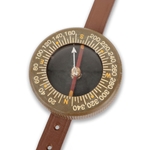 WWII U.S. Army Paratrooper Wrist Compass Reproduction with Leather Strap