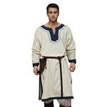 Men’s Nordic Heritage Tunic – Hand-Embroidered Viking-Inspired Cotton-Linen Garment