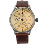 WWII Luftwaffe B-Uhr–Style Pilot Watch – Vintage Finish with Leather Strap
