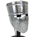 Templar Pot Helmet with Faceplate - 16 Gauge