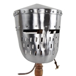 Early Crusader Helmet with Faceplate 18Ga