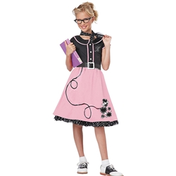 Girl's 50s Sweetheart Poodle Skirt Costume