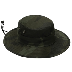 Midnight Woodland Camo Adjustable Boonie Hat