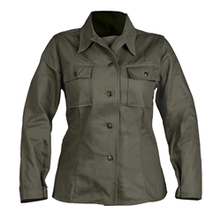 U.S. Womens Army HBT Shirt OD - WWII Repro,Ladies HBT Shirt
