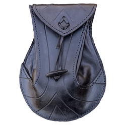 Elven Pouch - Black, Elven Leather Bag, LARP Bag, Elven Bag, Elven Pouch, SCA bag, LARP pouch, Faire pouch, Theater Bag, Leather pouch, leather bag, elven bag, elven pouch