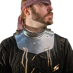 Captain Polished Steel Gorget – S/M Medieval LARP Neck Armor