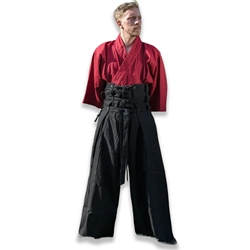 Black Samurai Hakama-Style Pants – Pleated Cotton LARP Trousers