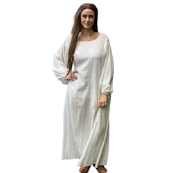 Astrid Shift in Ivory White – Cotton Medieval Underdress for LARP, Renaissance & Reenactment Costumes