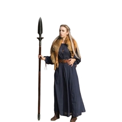 Astrid Shift in Midnight Blue – Cotton Medieval Underdress for LARP, Renaissance & Fantasy Costumes