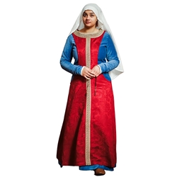 Medieval Noblewoman’s Brocade Surcoat - Red