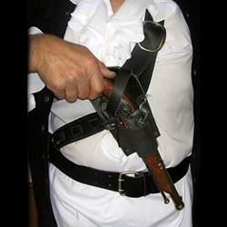 Pistol Baldric with Holster and Non Firing Flintlock,Flintlock Pistol Baldric with Non Firing Pistol