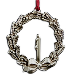 Wreath and Candle Christmas Ornament