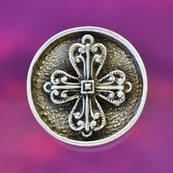 Filigree Cross Pewter Shank Button 1 Inch