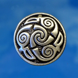 Celtic Water Button in Fine Pewter
