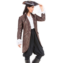 Ladies Brocade Privateer Coat C1364
