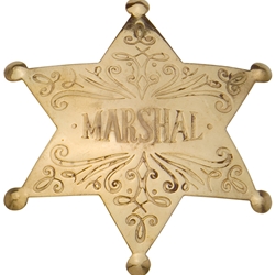 Old West Brass Marshal's Badge 14-149