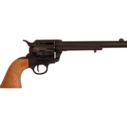 Old West M1873 Black Finish Cavalry Non-Firing Replica Revolver -Wood Grain Grips  22-7107