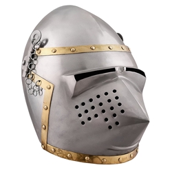 Hounskull Bascinet Helmet c. 1390 – 1.6mm Steel (Movable & Detachable Visor)