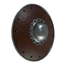 Leather Covered Buckler Scalloped Boss 12 Inch
