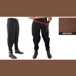 Medieval Ankle Laced Pants, Brown, Extra Large