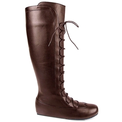 Men’s Brown Knee-High Renaissance Lace-Up Costume Boots