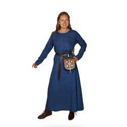 Helga Viking Linen Gown - Blue – Authentic Early Medieval Dress for LARP, SCA & Reenactment