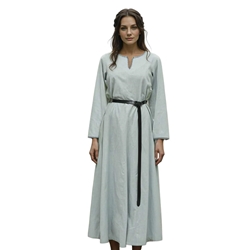 Women’s Thorndale Viking Dress – Embroidered Cotton-Linen Norse Gown