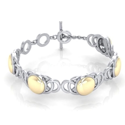 Danu Celtic Knotwork Silver and Gold Bracelet