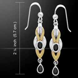 Black Magic Braided Silver & Gold Earrings