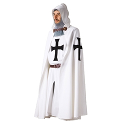 Teutonic Knight Cloak – White with Black Cross