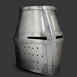 Medieval Topfhelm from 16ga steel in Large size