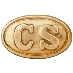 Oval Civil War Belt Buckle - Polished Brass