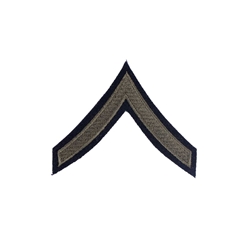 US Private First Class Rank - Olive on Black - WW2