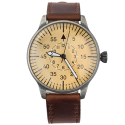 WWII Luftwaffe B-Uhr–Style Pilot Watch – Vintage Finish with Leather Strap