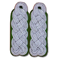 German Officer Shoulder Boards/Maj.-Col./Panzer Grenadier/Lt. Green
