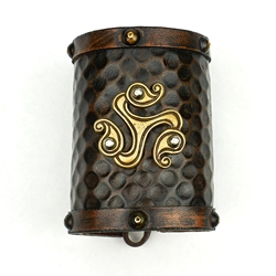 Celtic Leather Cuff with Large Triskele - AH5532