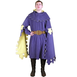 Medieval Houppelande and Hood set with Dagged edges mid 14th to early 15th Cen.