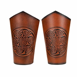 Celtic Leather Braces – Genuine Leather with Embossed Spiral Design