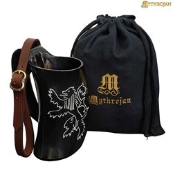 Mythrojan Tumbler Viking Drinking Cup W/ Handle & Strap - Rampat Lion