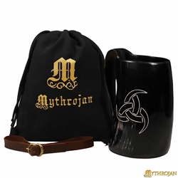 Mythrojan Viking Drinking Tankard w/ Leather Strap - Polished Finish – Odin’s Tankard